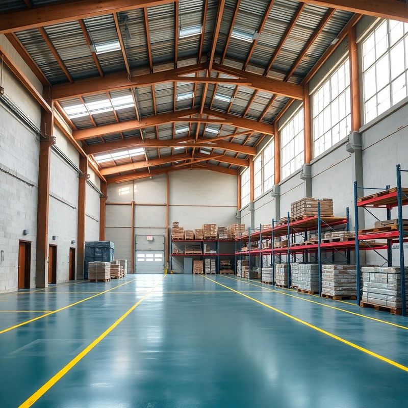 Interior of the Vividvforge warehouse in Winnipeg with organised racking and northern light